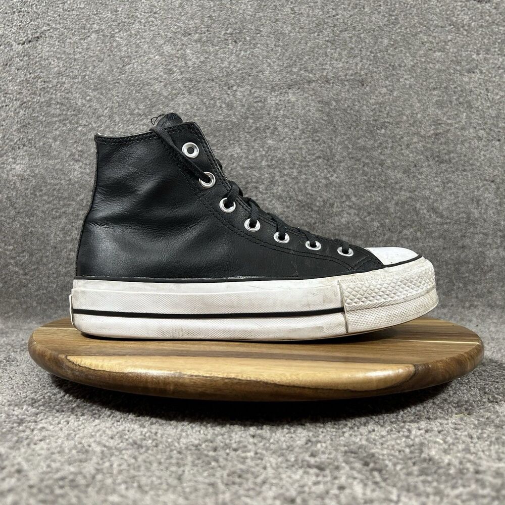 Converse Chuck Taylor All Star Lift Women’s Size 7 Black Leather High Top Shoes